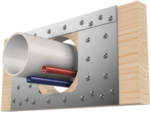 Load image into Gallery viewer, Skyline Building Solutions 2x10 HR Floor Joist Hole Repair Kit for reinforcing joist or truss holes, route utilities right through floor joists