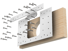 Load image into Gallery viewer, Skyline Building Solutions 2x10 HR Floor Joist Hole Repair Kit for reinforcing joist or truss holes, route utilities right through floor joists