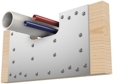 Load image into Gallery viewer, Skyline Building Solutions 2x10 SHR Shallow Notch Floor Joist Repair Kit with 3"x6" notch for routing utilities through joists