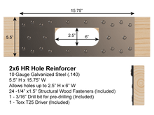 Load image into Gallery viewer, Skyline Building Solutions 2x6 HR Floor Joist Hole Repair Kit floor joist hole repair and reinforcing allows running utilities right through floor joists