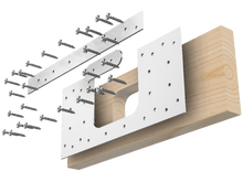 Load image into Gallery viewer, Skyline Building Solutions 2x8 HR Floor Joist Hole Repair Kit for reinforcing joist or truss holes, route utilities right through floor joists