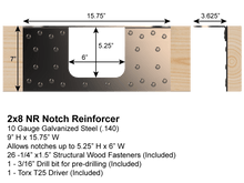 Load image into Gallery viewer, Skyline Building Solutions 2x8 NR Floor Joist Notch Repair Kit
