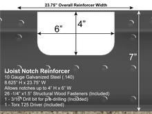 Load image into Gallery viewer, Skyline Building Solutions i-Joist Flange Reinforcer Repair Kit - For custom notches up to 6" wide and 4" deep