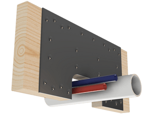 Skyline Building Solutions 2x10 SHR Shallow Notch Floor Joist Repair Kit with 3"x6" notch for routing utilities through joists