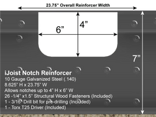 Load image into Gallery viewer, Skyline Building Solutions i-Joist Flange Reinforcer Repair Kit - For custom notches up to 6&quot; wide and 4&quot; deep